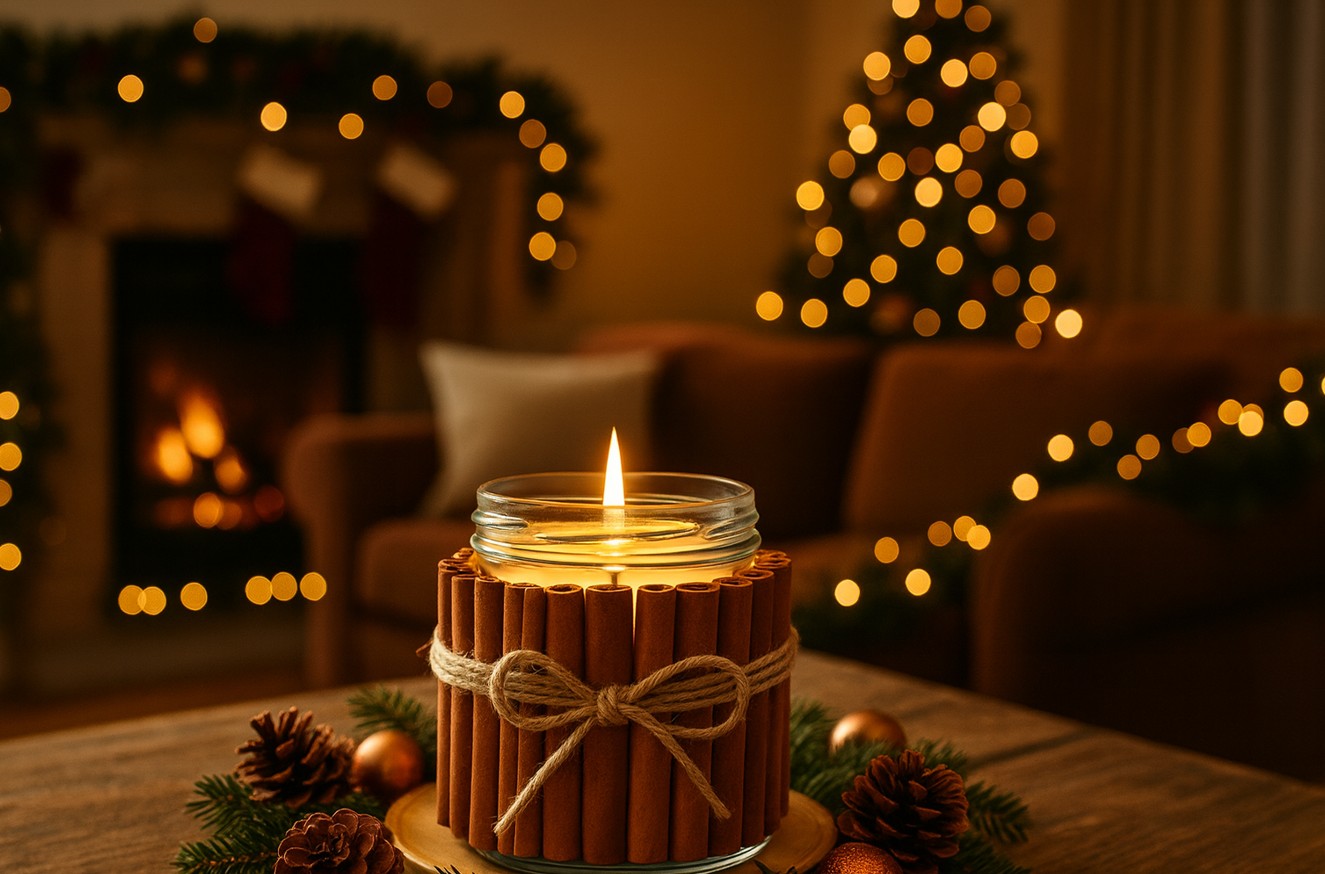 DIY Cinnamon Stick Candle Holders