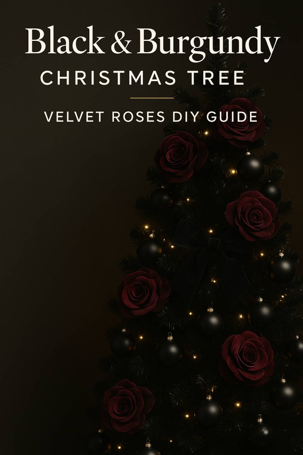 Black & Burgundy Christmas Tree: Velvet Roses DIY Guide