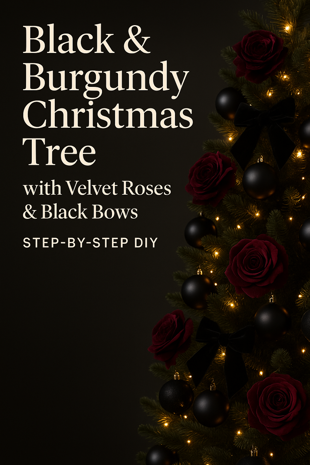 Black & Burgundy Christmas Tree