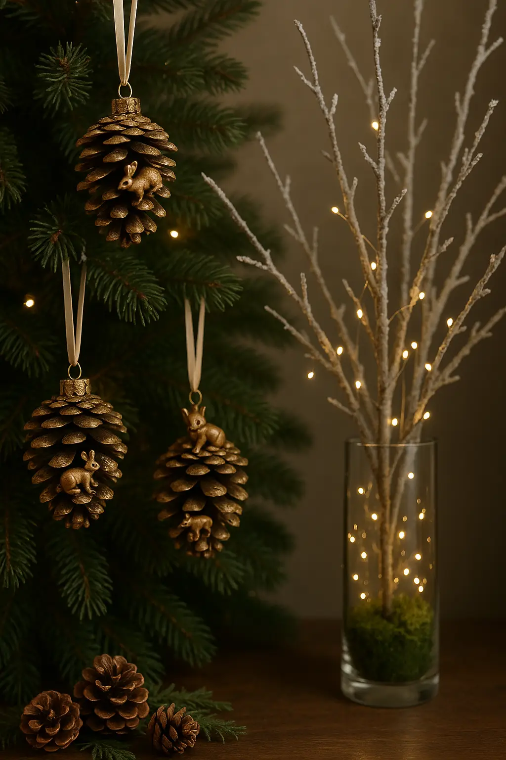 DIY Woodland Pinecone Ornaments