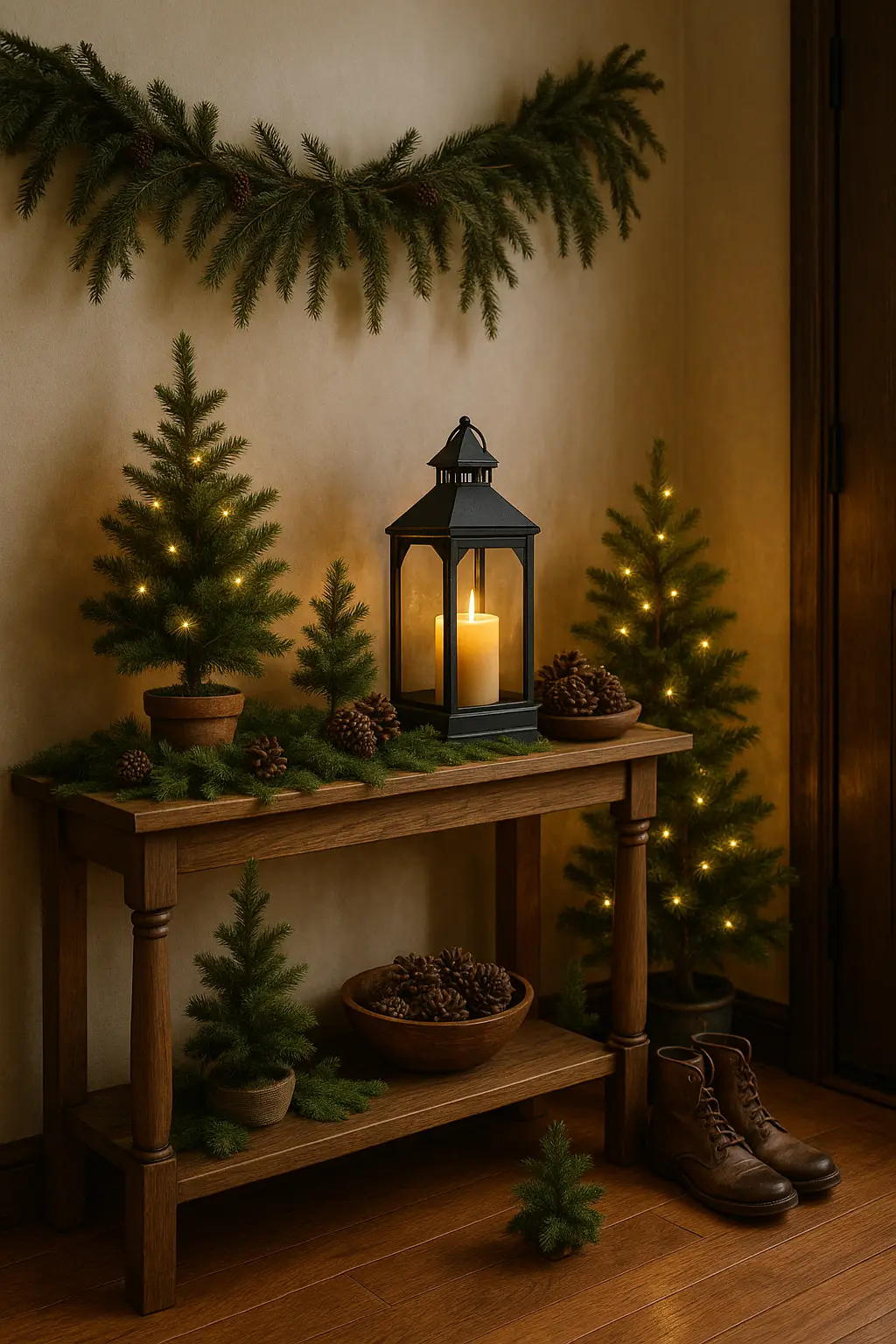 Rustic Woodland Entryway Corner