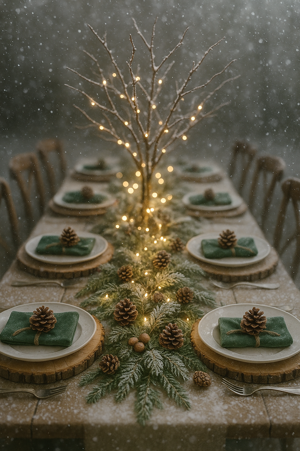 Snowy Enchanted Forest Dining Table